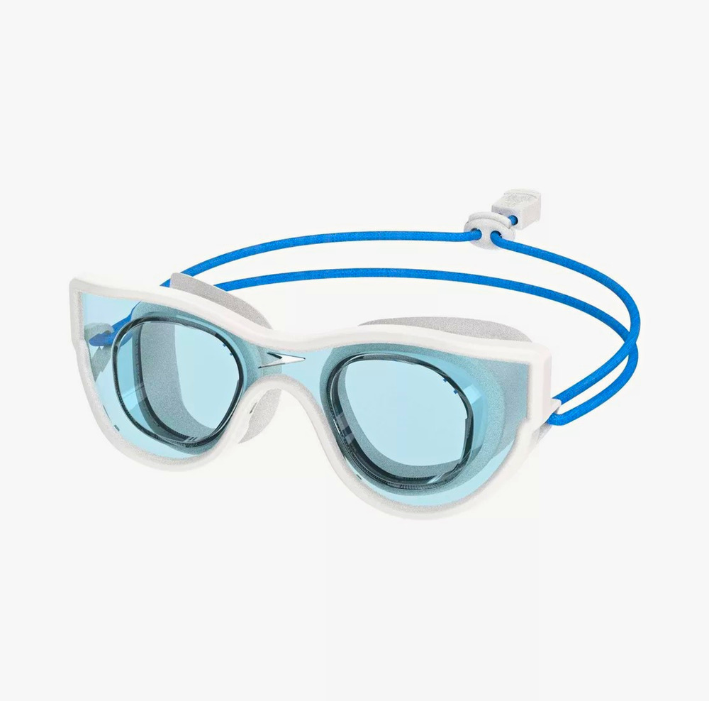 Speedo Junior Sunny Vibes Swim Goggles White/Blue UV Protection Bungee Strap
